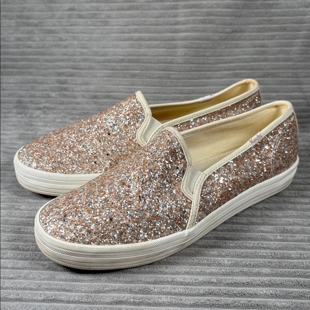 Keds x Kate Spade Double Decker Glitter Women's Slip-On Sneakers Sz. 7.5 - Picture 2 of 11